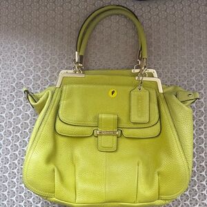 Coach Vibrant Green Leather Satchel bag